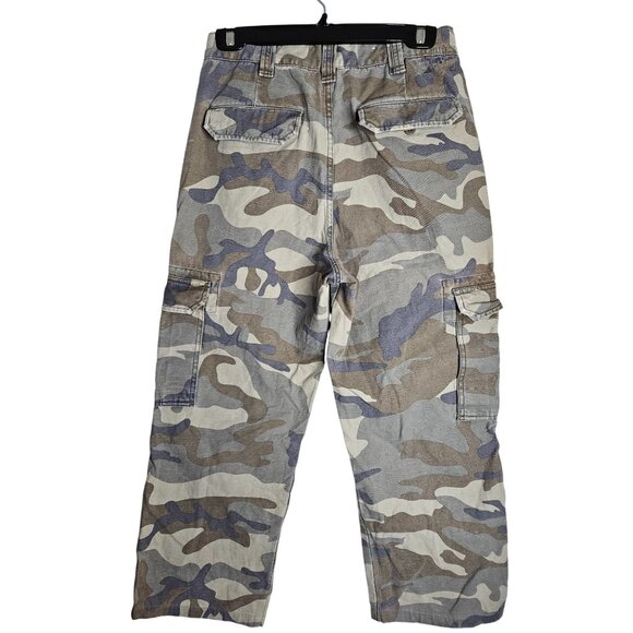 Mossissue: Mossimo Camo Cargo Drawstring Y2K Pants 28x24.5" Mens Made In Russia - Picture 2 of 9